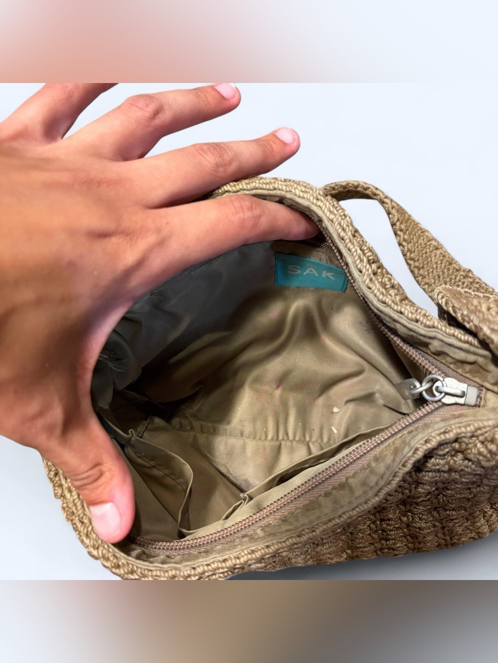 The Sak Woven Straw Shoulder Bag - Tan - Picture 6 of 7
